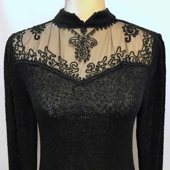 ❌SOLD❌ Dana Ashley Vintage Black Sweater Women M - Picture 2 of 11